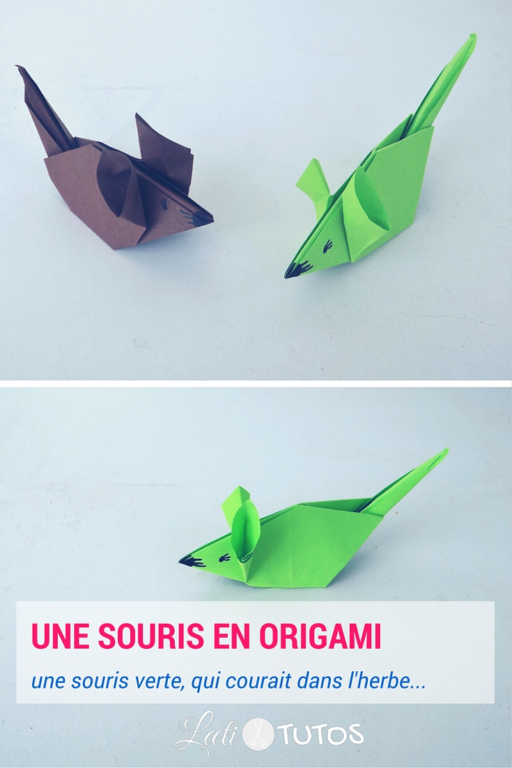 Une souris verte, qui courait dans l’herbe… Un origami souris pour mimer la comptine ? Par ici ! - sur www.LaetiTutos.fr