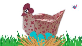 Origami poule de Pâques : plier une poule en papier boîte à œufs (Tuto)