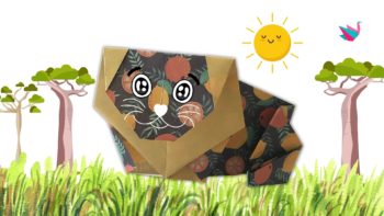Origami lion : comment plier un lion (kawaï) en papier (Tutoriel facile)
