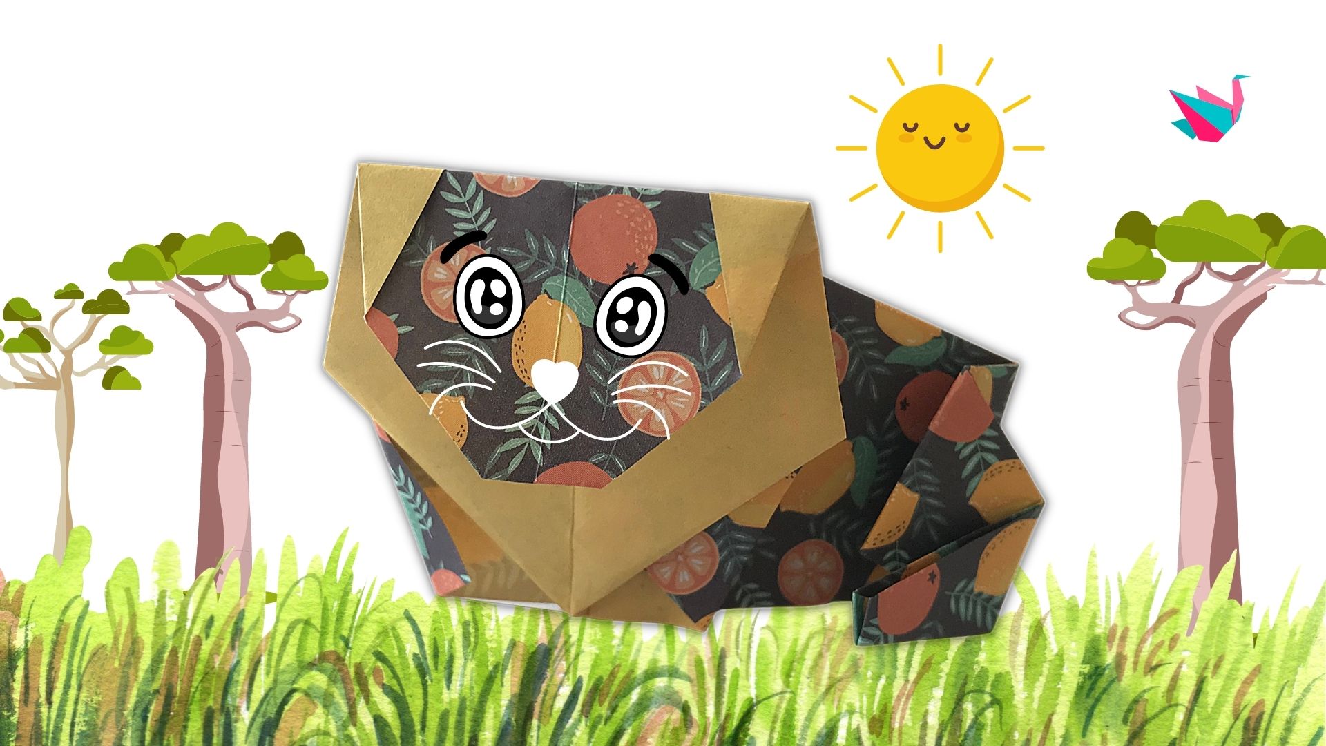 Origami lion - plier un lion en papier