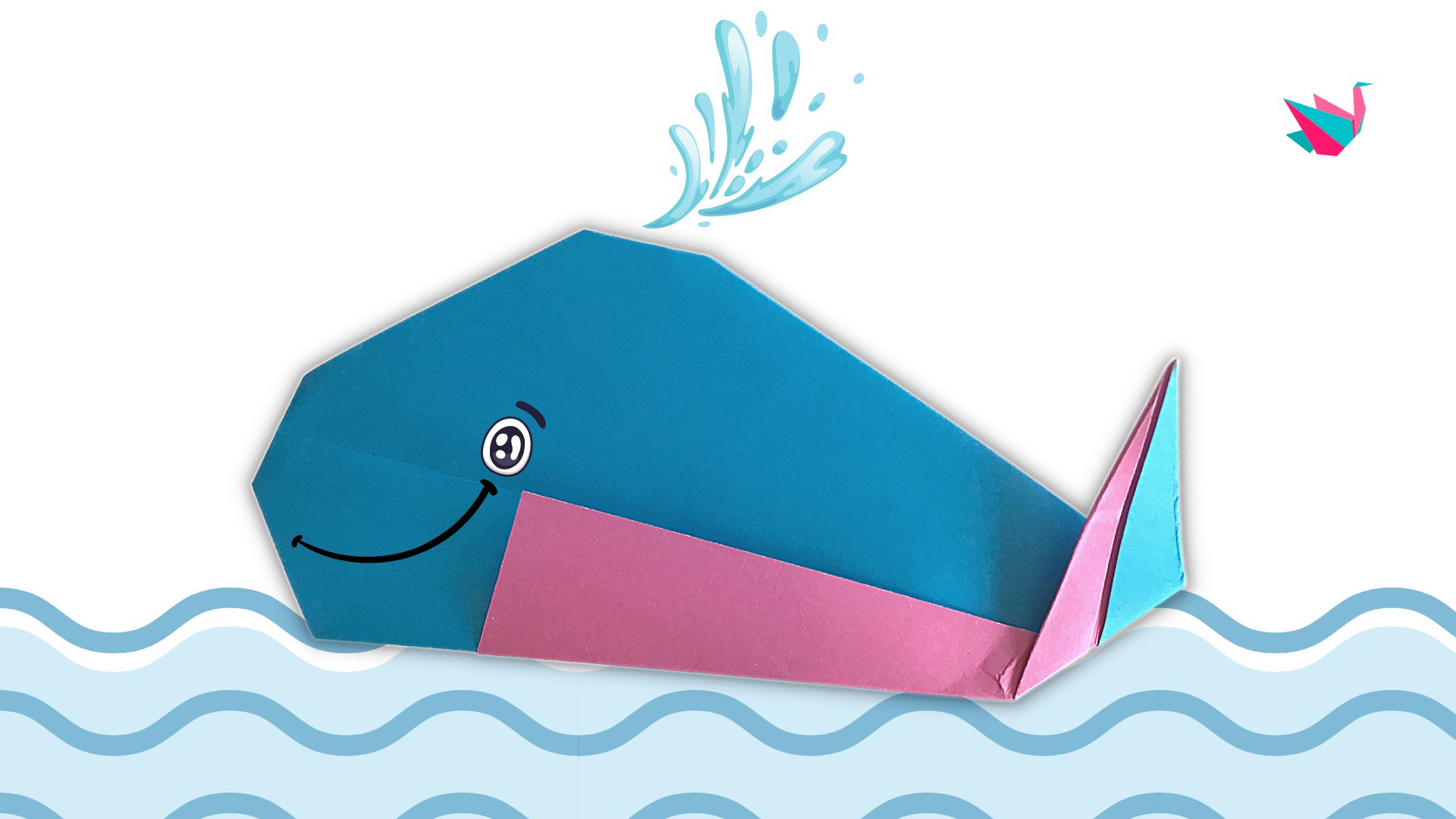 origami baleine - plier une baleine en papier