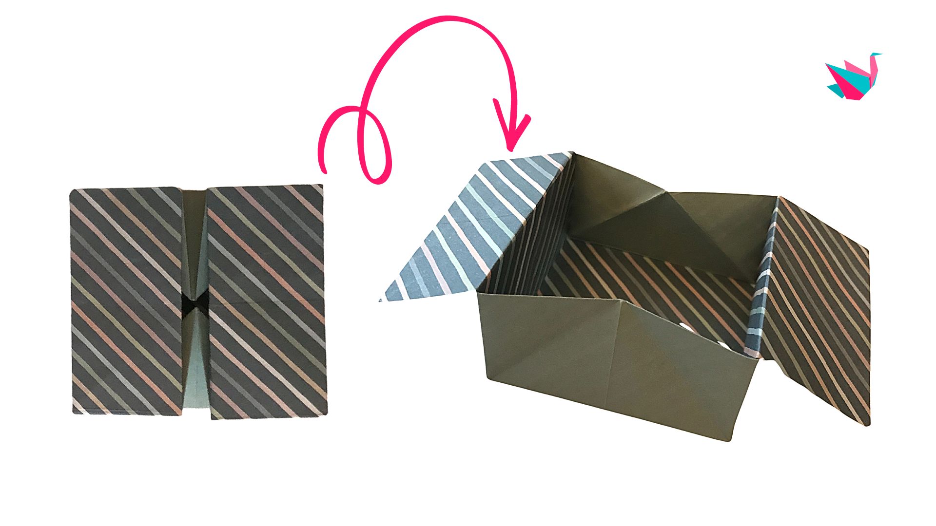 Origami boîte cadeau pliable pour mots doux (Tuto Facile)