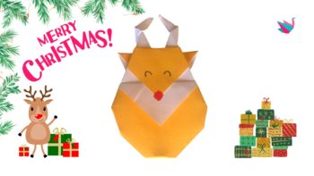 Origami renne du Père Noël : Rudolph en papier (Tuto Facile)