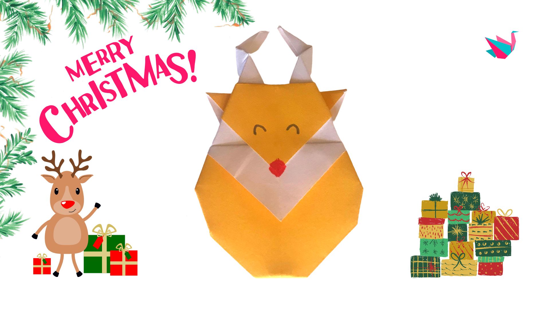 Origami renne du Père Noël : plier un Rudolph en papier (Tuto Facile)